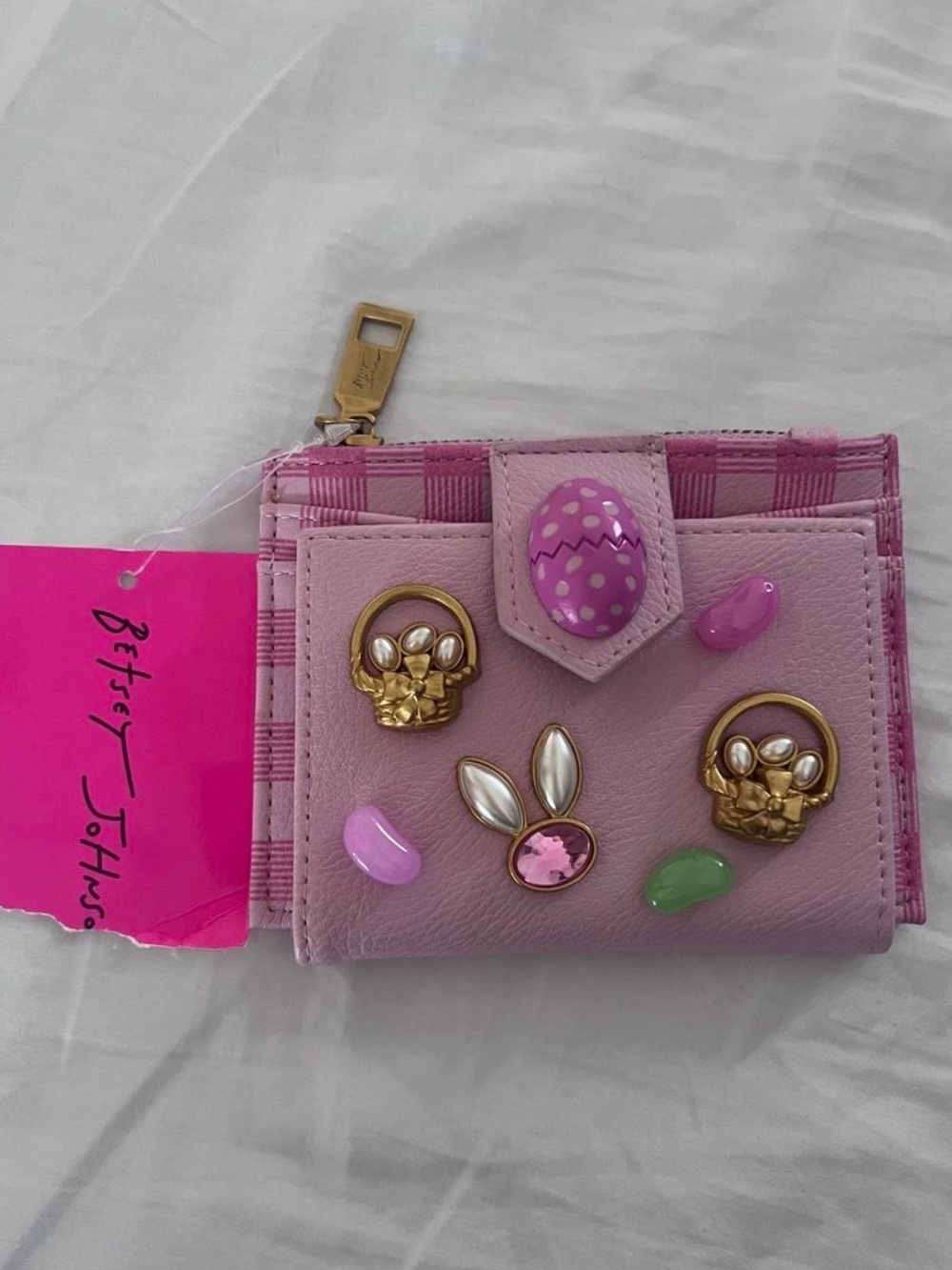NWT- Betsey Johnson Pink Easter Bunny Wallet-Coin Card Holder